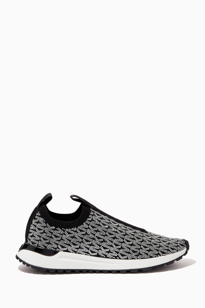 

Bodie Slip-on Sneakers in Crystal Logo Mesh, Black