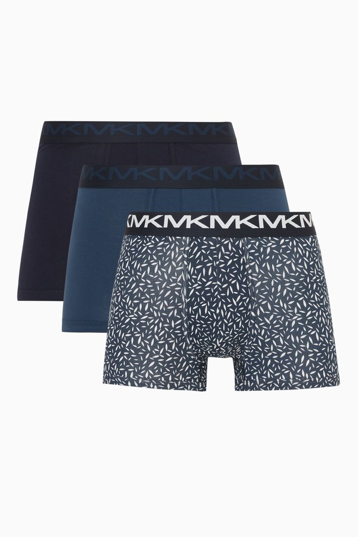 

Logo Trunks in Cotton, Set of 3, Blue