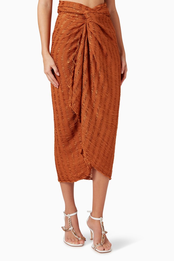 

Sunset Sarong in Bamboo & Silk-blend, Orange