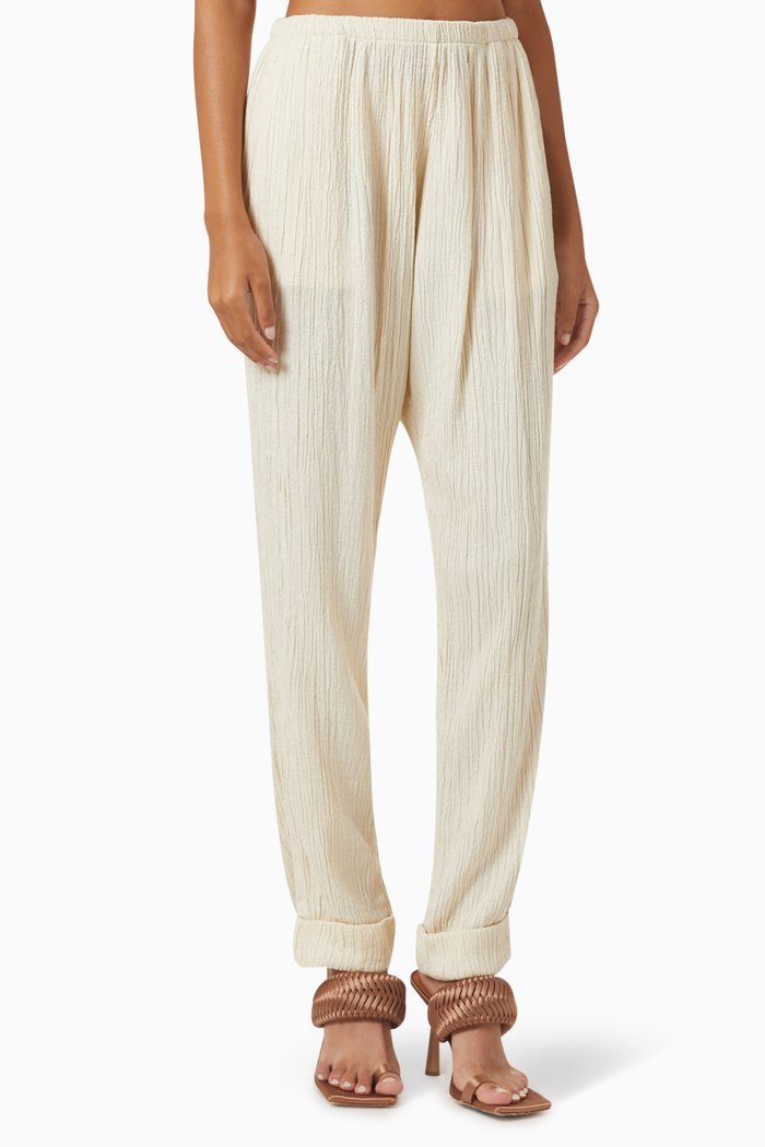 

Talon Pants in Bamboo & Silk-blend, White