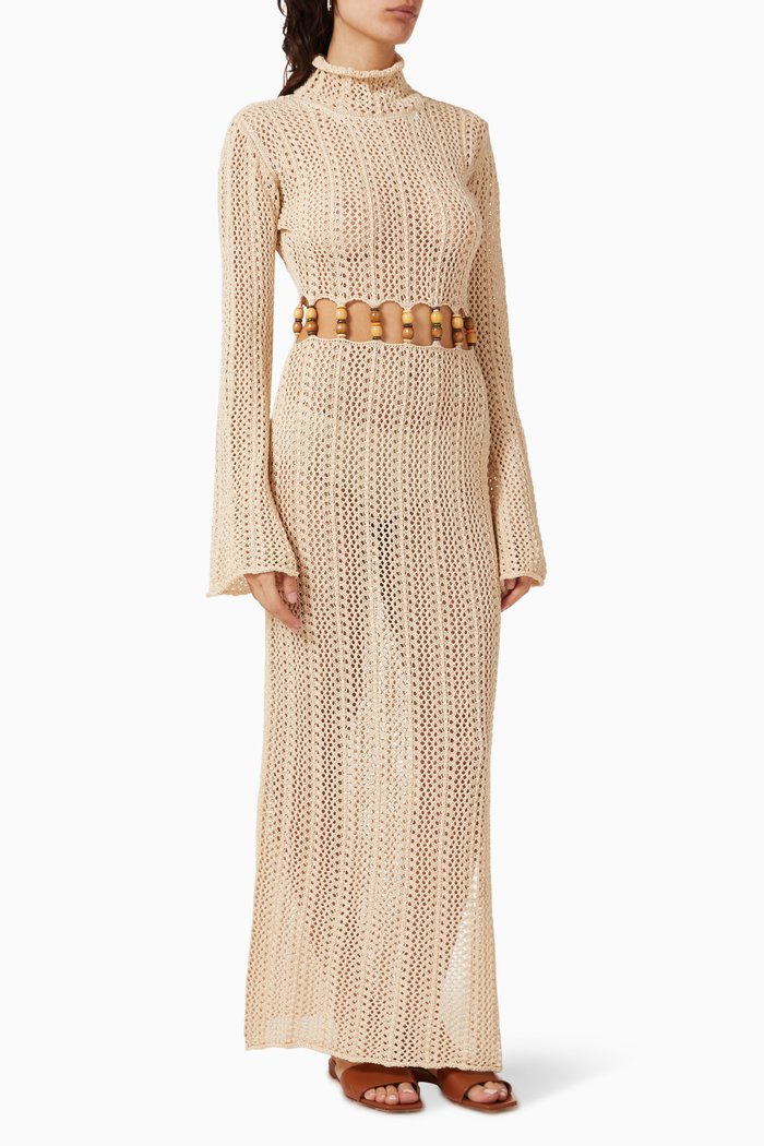 

Kirra Maxi Dress in Cotton Knit, White