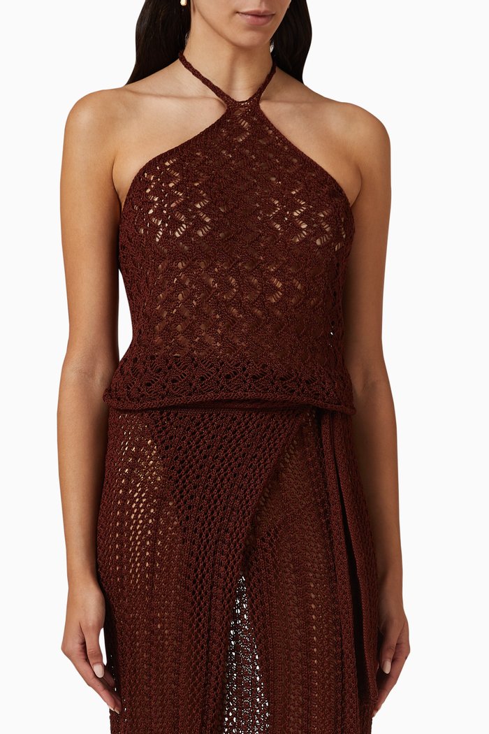 

Kirra Top in Cotton Crochet, Brown