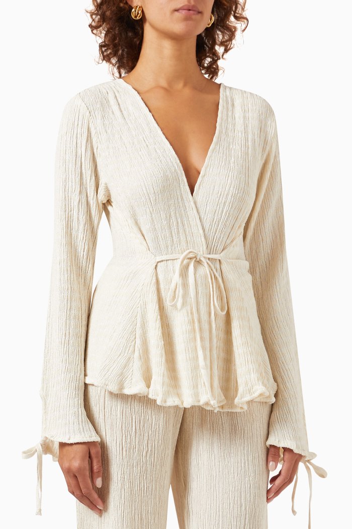 

Nadia Blouse in Peace Silk & Bamboo, White