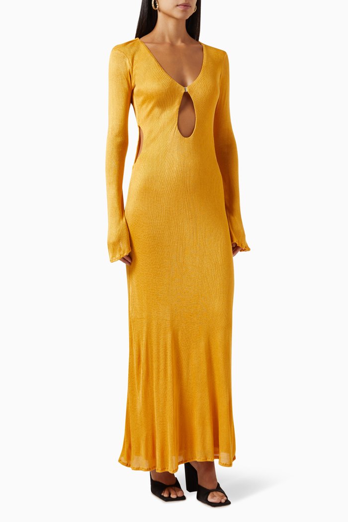 

Gardenia Maxi Dress in Bamboo-knit, Yellow