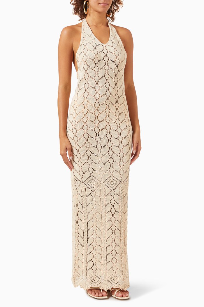 Indra Dress in Cotton Knit, Neutral