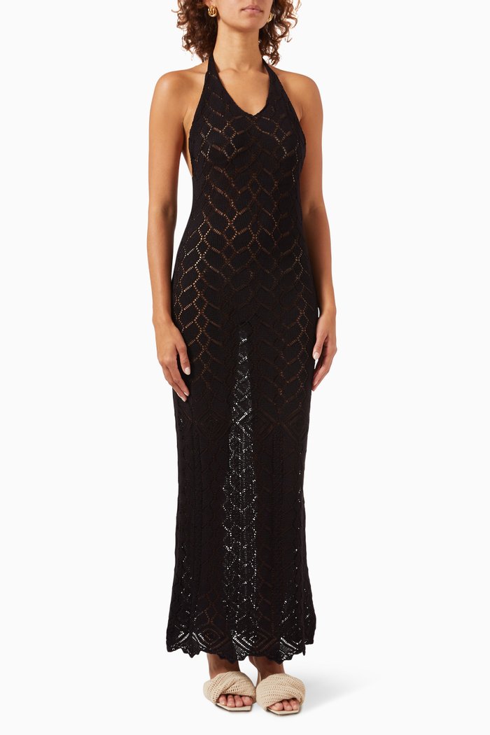 

Indra Dress in Cotton Knit, Black