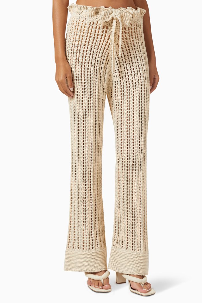 

Oak Knitted Pants in Organic Cotton, White