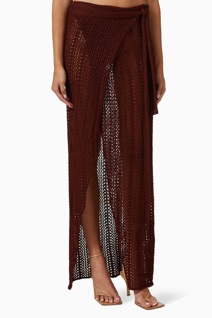 

Kirra Skirt in Cotton Knit, Brown