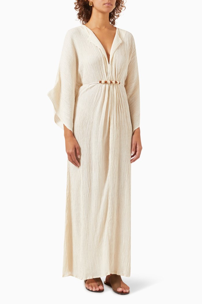 

Alessia Maxi Dress in Peace Silk & Bamboo, Neutral