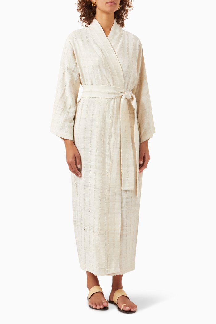 

Camila Robe in Peace Silk & Hemp, White
