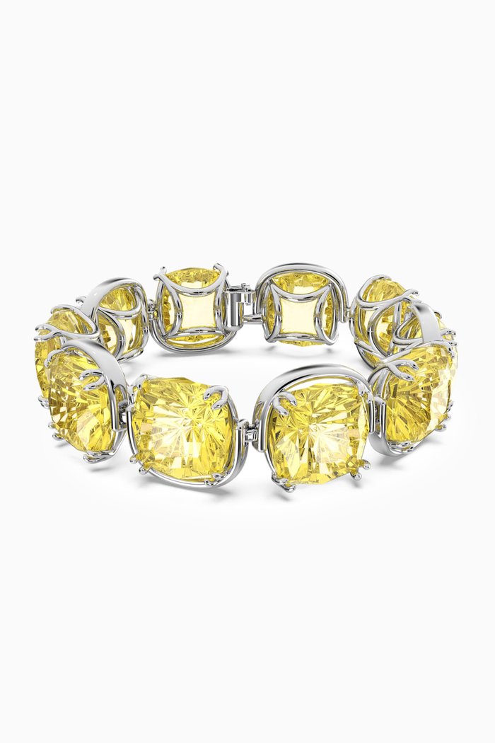 Harmonia Crystal Bracelet in Rhodium-plated Metal, Yellow