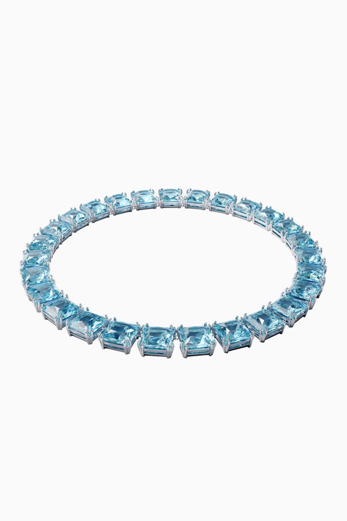 

Millenia Crystal Necklace in Rhodium-plated Metal, Blue