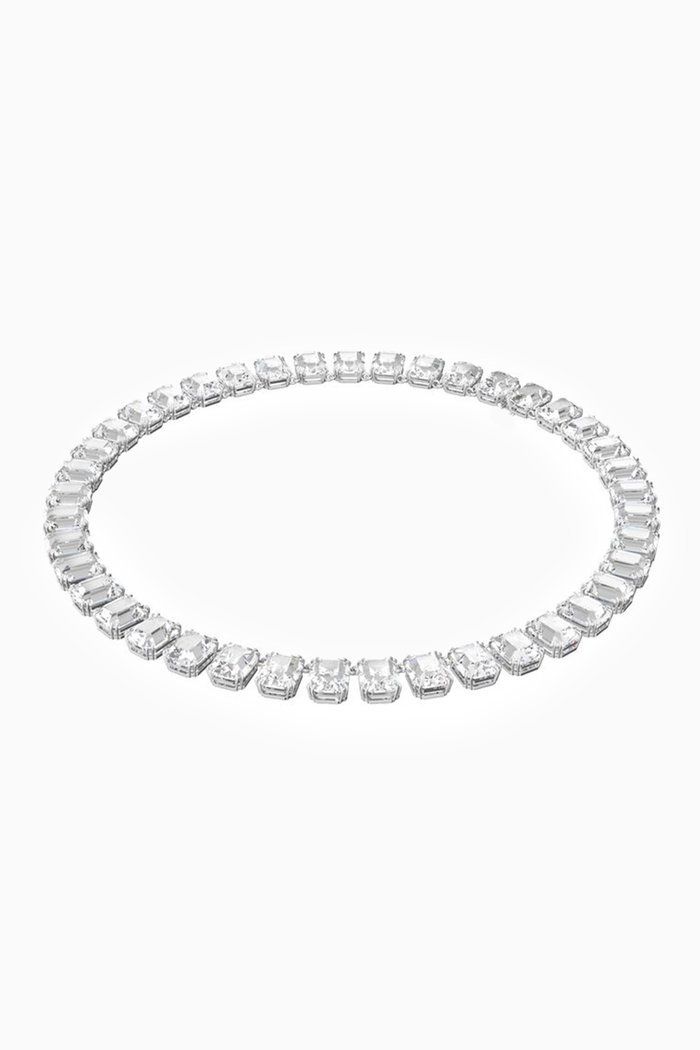

Millenia Crystal Necklace in Rhodium-plated Metal, White