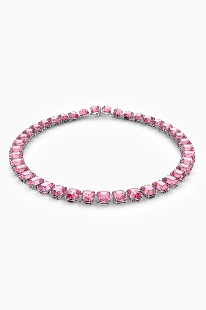 

Millenia Crystal Necklace in Rhodium-plated Metal, Pink