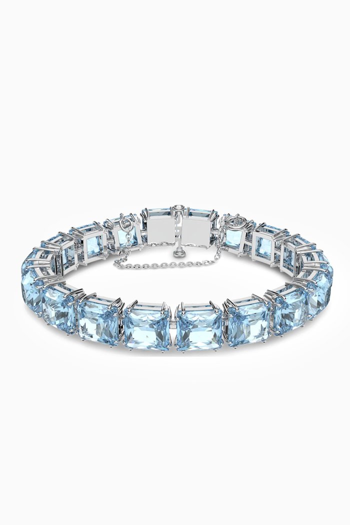 

Millenia Crystal Bracelet in Rhodium-plated Metal, Blue