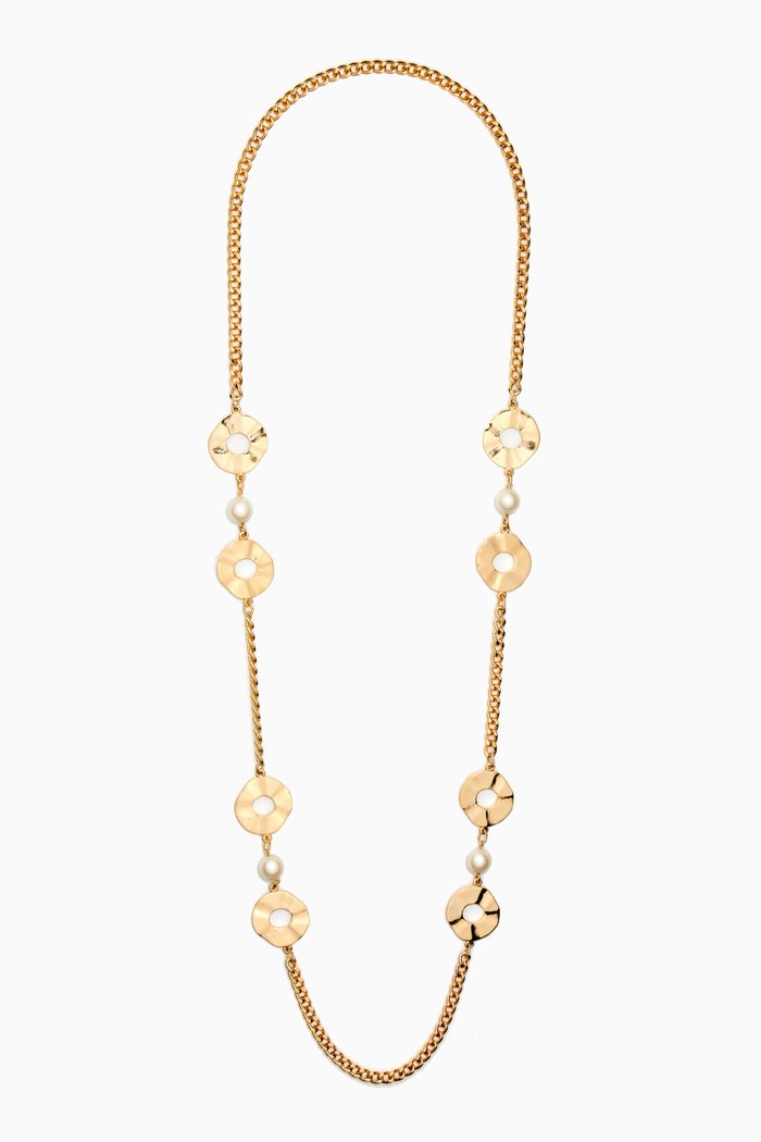 

Rediscovered 1980s Faux Pearl Necklace, Gold