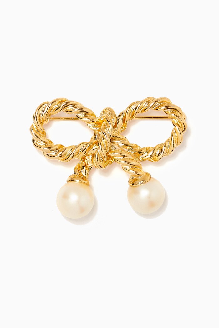 

Rediscovered 1980s Bow Brooch, Gold