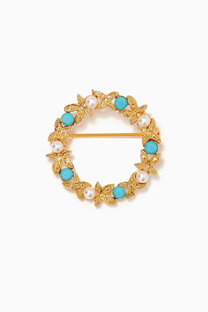 

Rediscovered 1980s Wreath Brooch, Gold