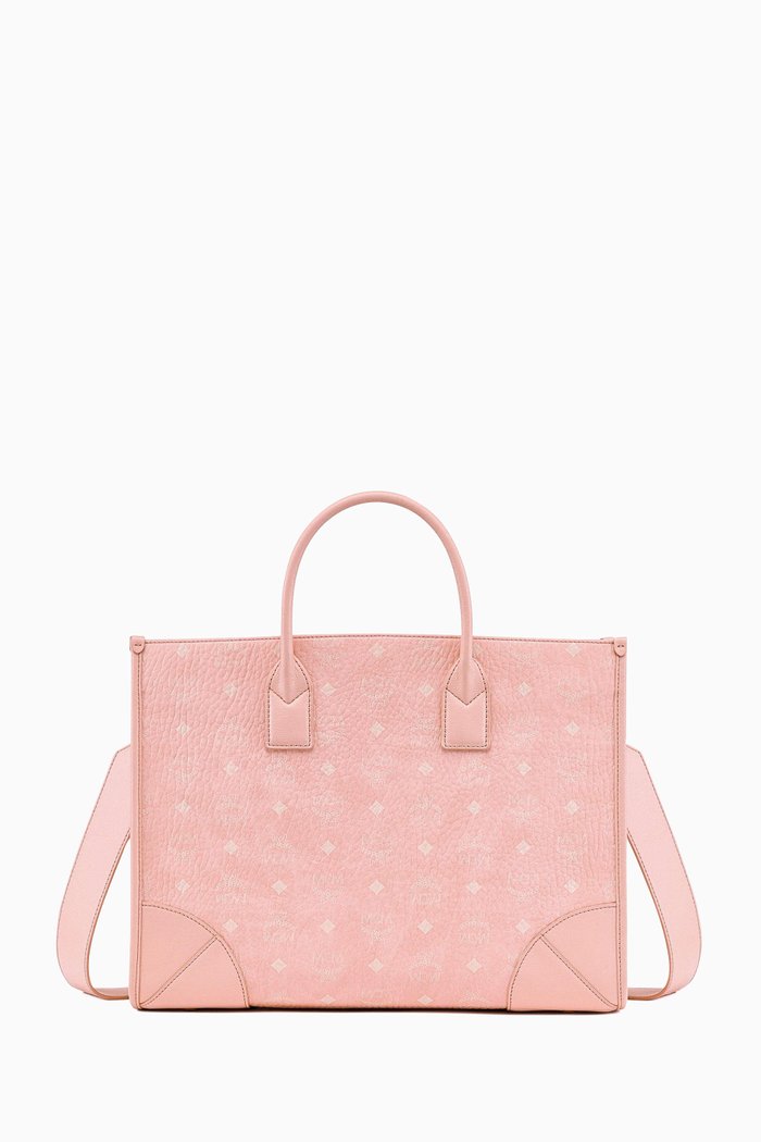 

Large München Tote in Visetos & Nappa Leather, Pink