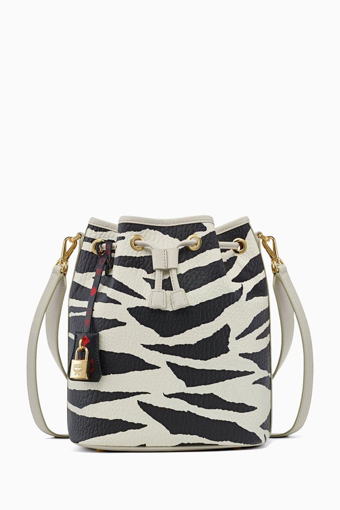 

Medium Dessau Drawstring Bag in Meta Safari Canvas, Black