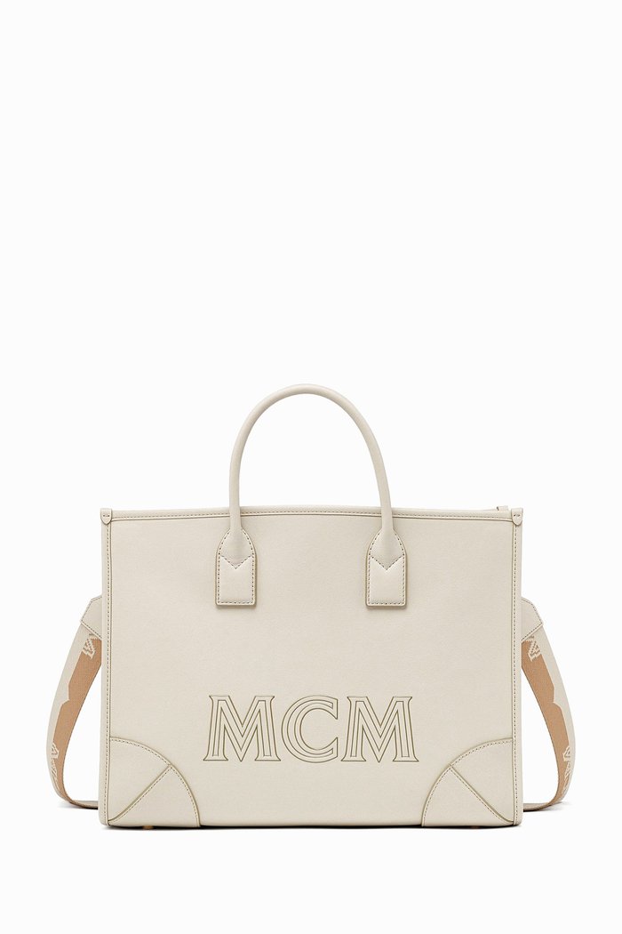 

Large München Tote in Spanish Calf Leather, Neutral