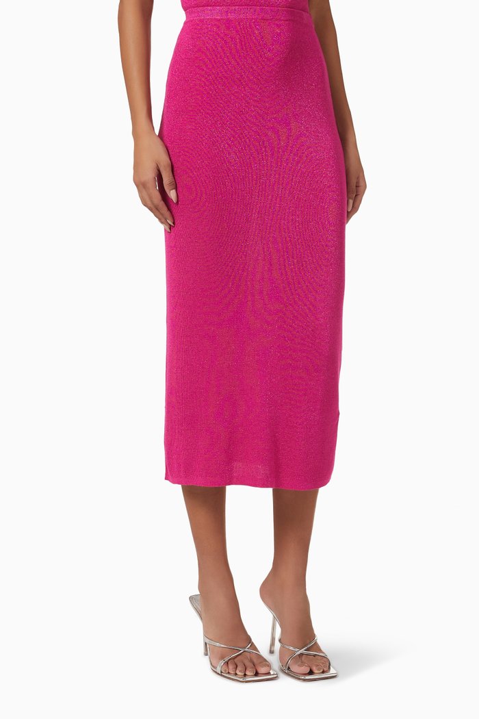 

Sparkle Midi Skirt in Lurex Stretch-jersey, Pink