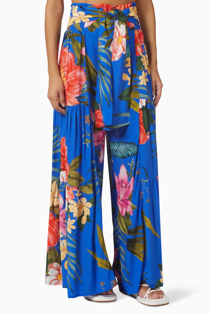 

Cora High-waist Pants in Viscose, Blue