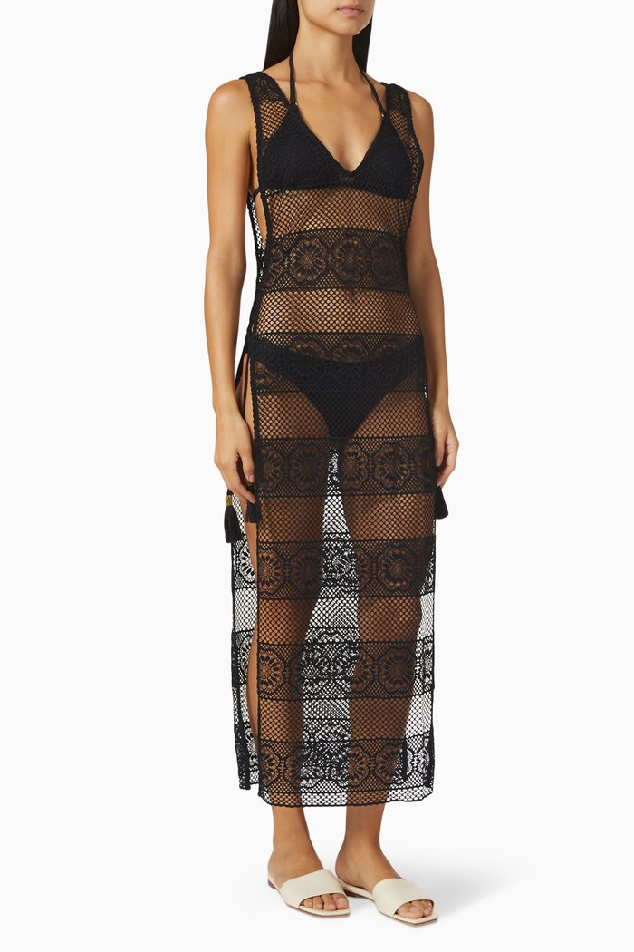 

Joy Cover-up Dress in Sheer Lace, Black