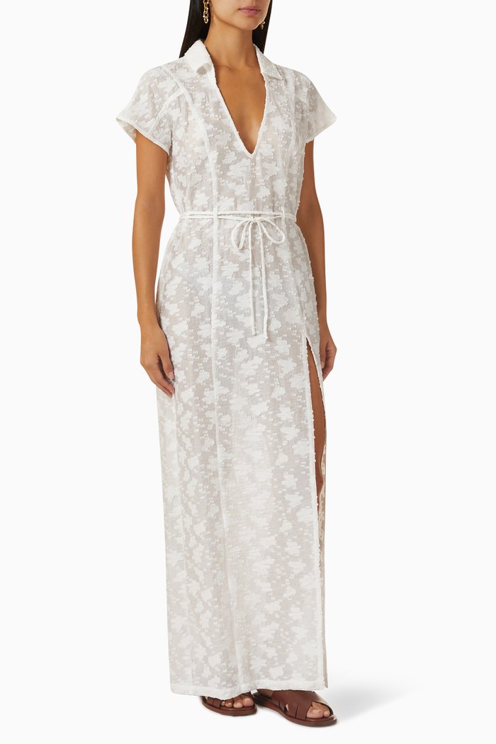 

Billie Maxi Shirt Dress in Tencel, White