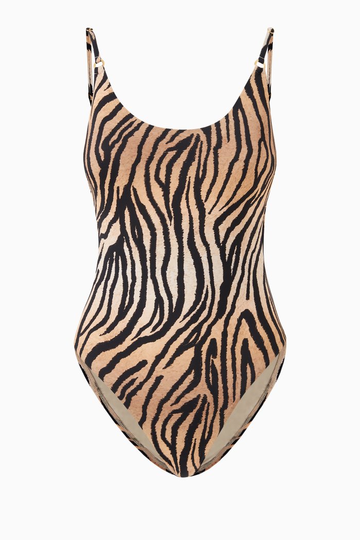 

Cleo One-piece Swimsuit in Stretch Nylon, Brown