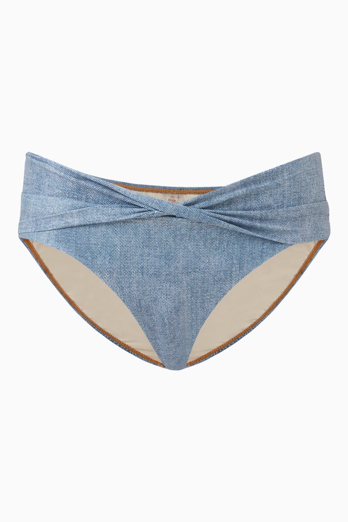 

Maya Bikini Bottoms in Stretch Crepe, Blue