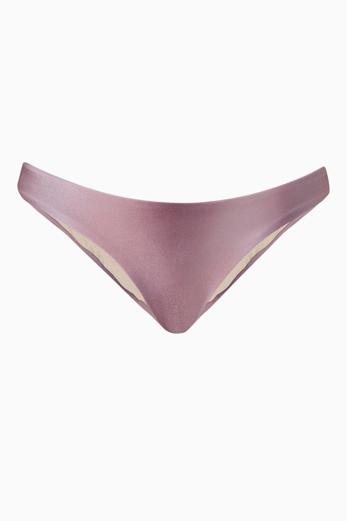

Basic Ruched Full Bikini Briefs, Purple