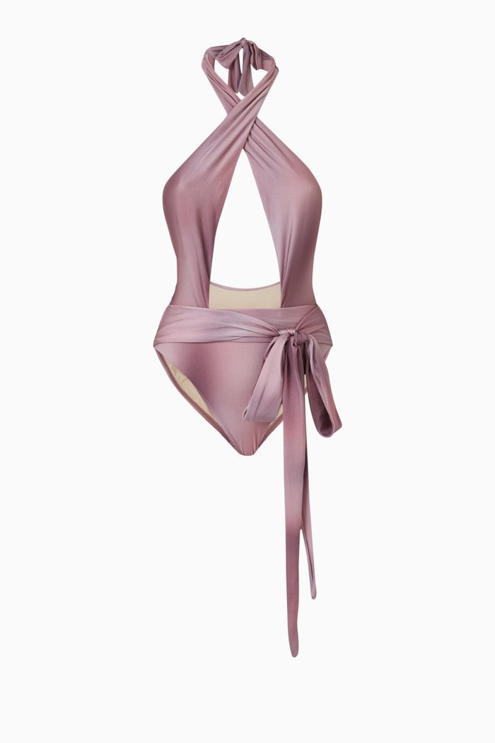 Alex Halter One-piece Swimsuit, Purple