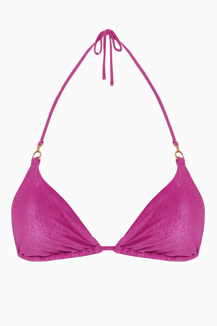 

Ariel Josh Shimmer Tri Bikini Top, Pink