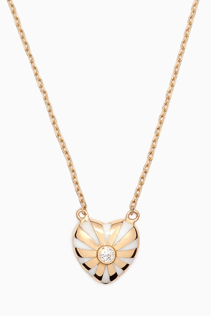 

Mini Mila Heart Diamond Necklace in 18kt Gold, White