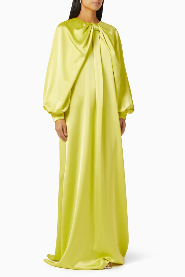 

Bow Kaftan-style Maxi Dress, Green