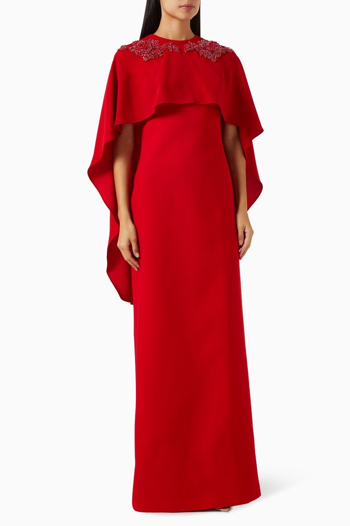 Mars Capre Dress in Crepe, Red