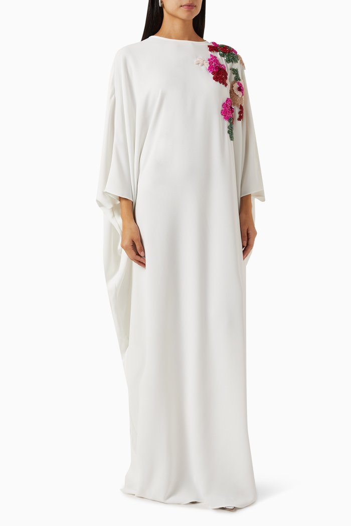 

Kew Kaftan in Viscose Blend, White