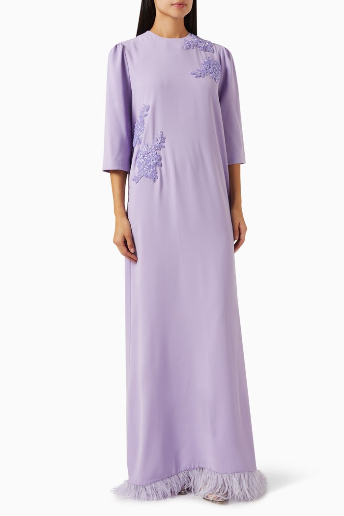 

Noor Dress in Crepe, Purple