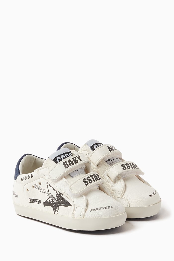 

Baby School Sneakers in Nappa Leather, White