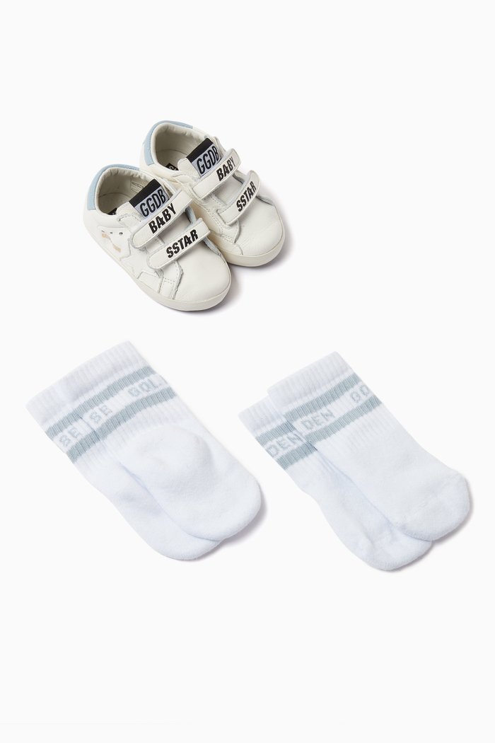 

Baby School Sneakers & Socks Set, White