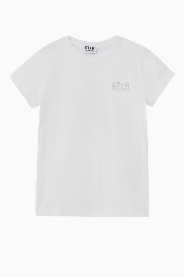 Glitter Logo T-shirt in Cotton, White