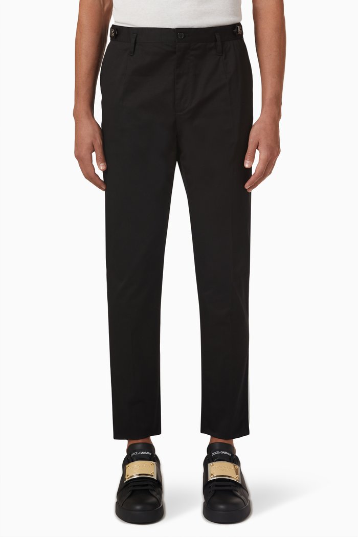 

Logo Pants in Stretch Cotton, Black