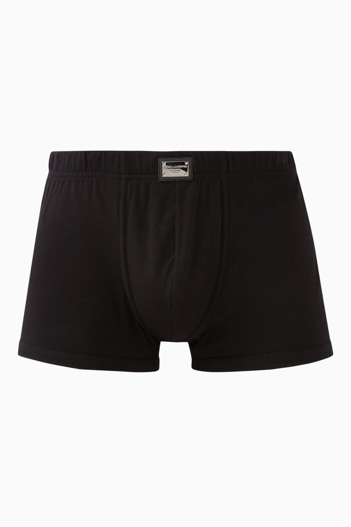 

Logo Plaque Boxers in Cotton Jersey, Black
