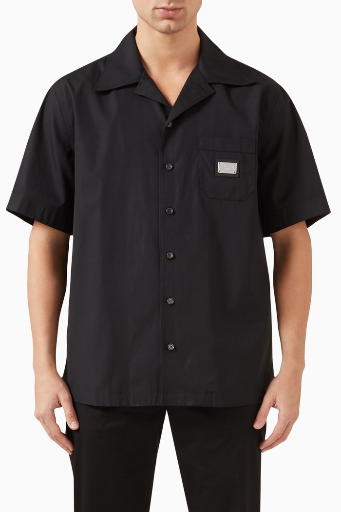 

Relaxed Fit Shirt in Cotton, Black
