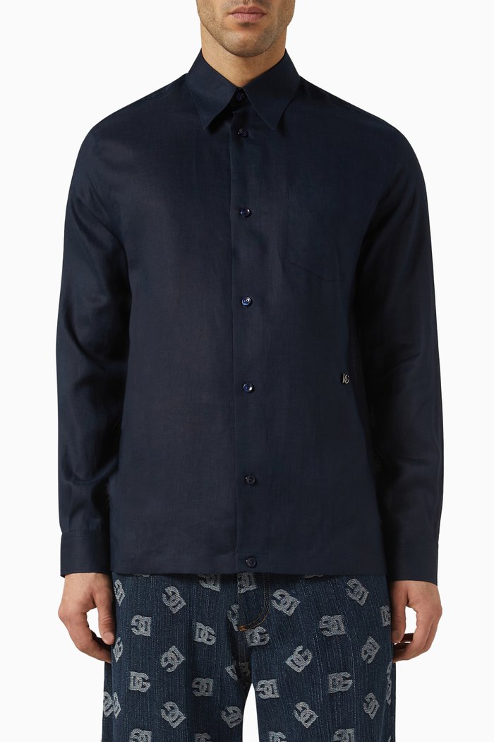 Satoriale Shirt in Linen, Blue