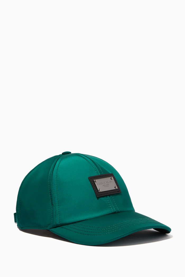 

Logo Plaque Baseball Cap in Nylon, Blue