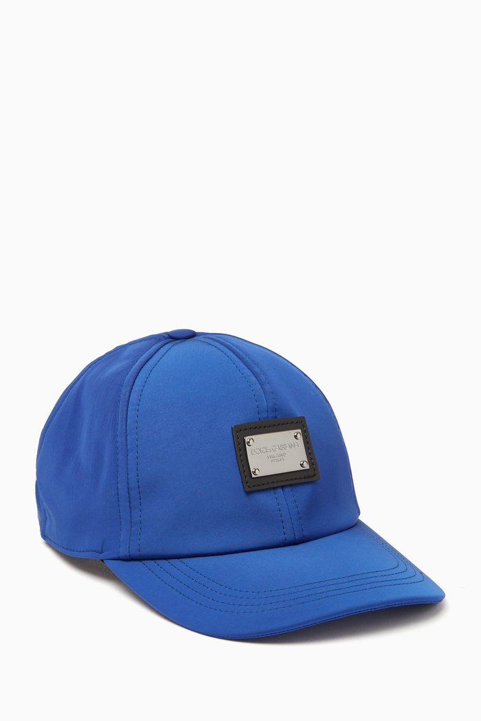 

Logo-plaque Baseball Cap in Nylon, Blue