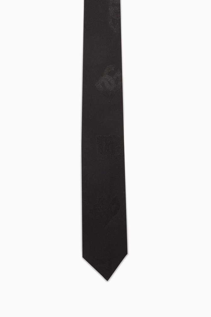 

Monogram Martini Tie in Silk Jacquard, Black