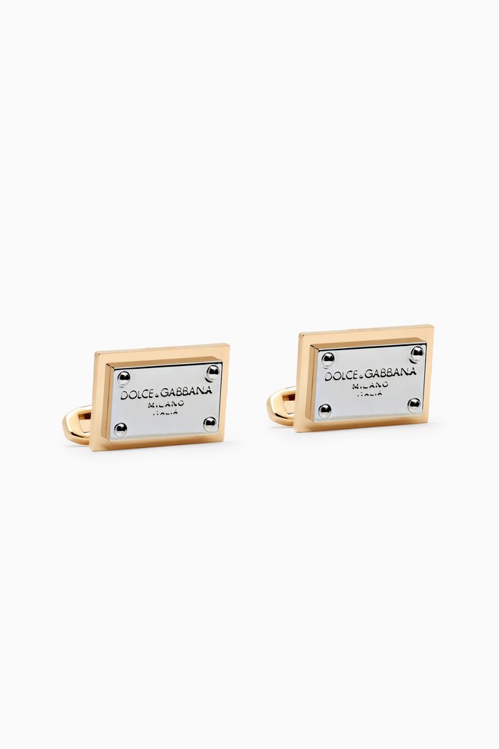 

Logo Plaque Cufflinks, Gold